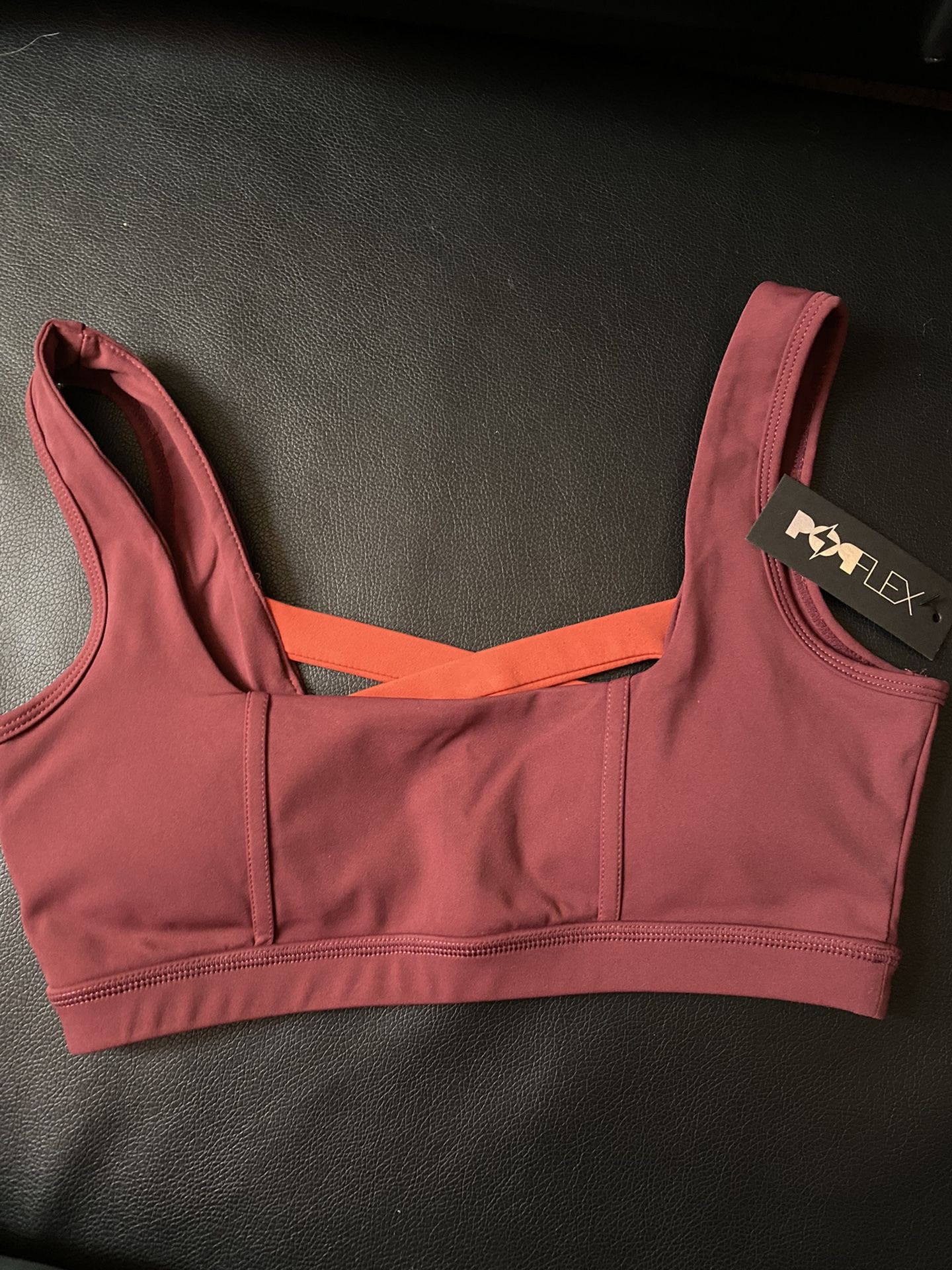 POPFLEX corset sports bra, crimson color size small
