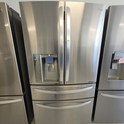 Samsung  Stainless Steel 4-doors French Door Refrigerator With Showcase Used Good Condition With 90day's Warranty  Thumbnail