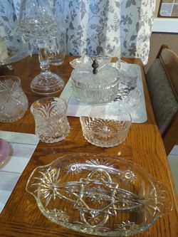Nice nice glass Crystal candy dishes are bases Olive bowls for the holidays Thumbnail