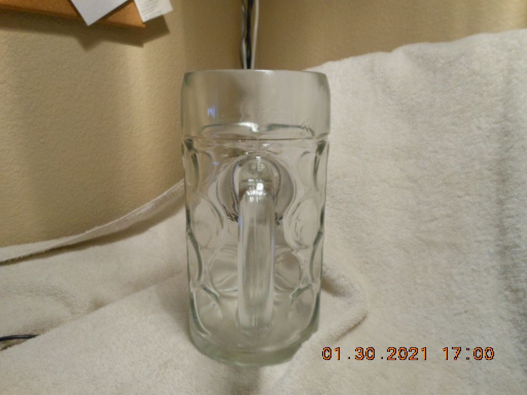 New - Large dimpled glass beer stein from Hansa Brewery – Norway