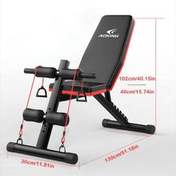 🔥 BRAND NEW Adjustable Sit Up Incline Abs Bench Flat Fly Weight Press Fitness Rope Thumbnail