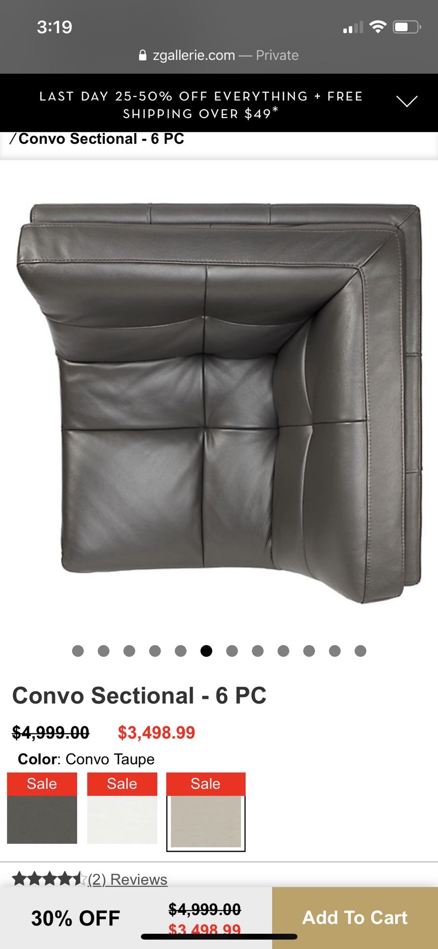Sofa sectional z gallery grey gray leather