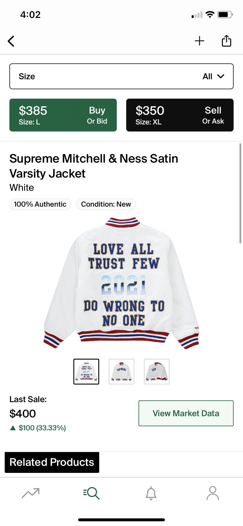 Supreme Mitchell & Ness Satin Varsity Jacket