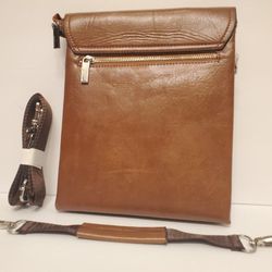Montblanc Leather Crossbody Envelope Messenger Cognac Bag Thumbnail