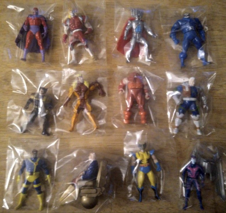 1990s Mini Steel Marvel Figures Lot Of 12