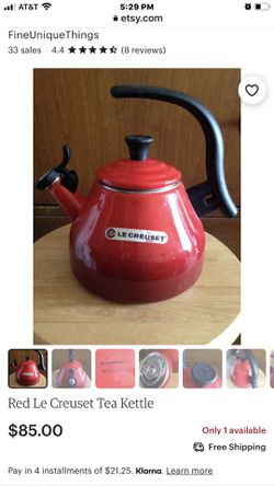Le Creuset flame red tea kettle VINTAGE Thumbnail