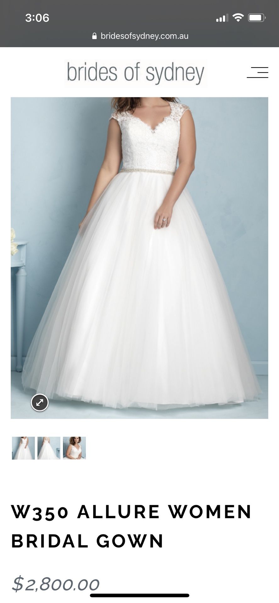 Allure Bridal Wedding Dress Style No: W350