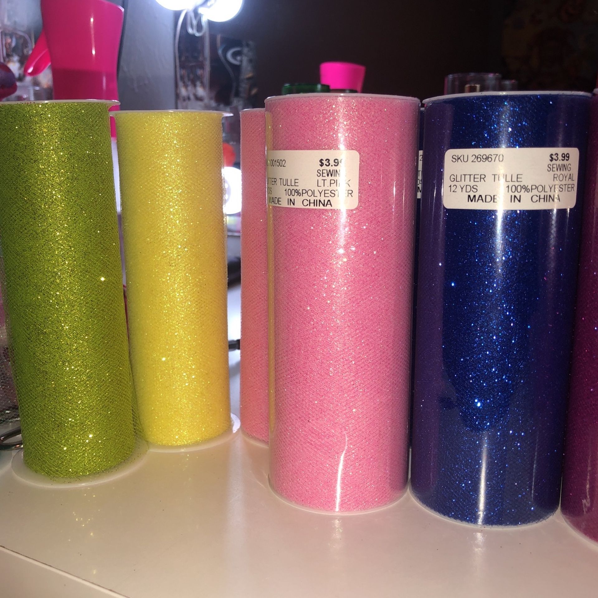 Sewing Glitter Tulle 100% Polyester