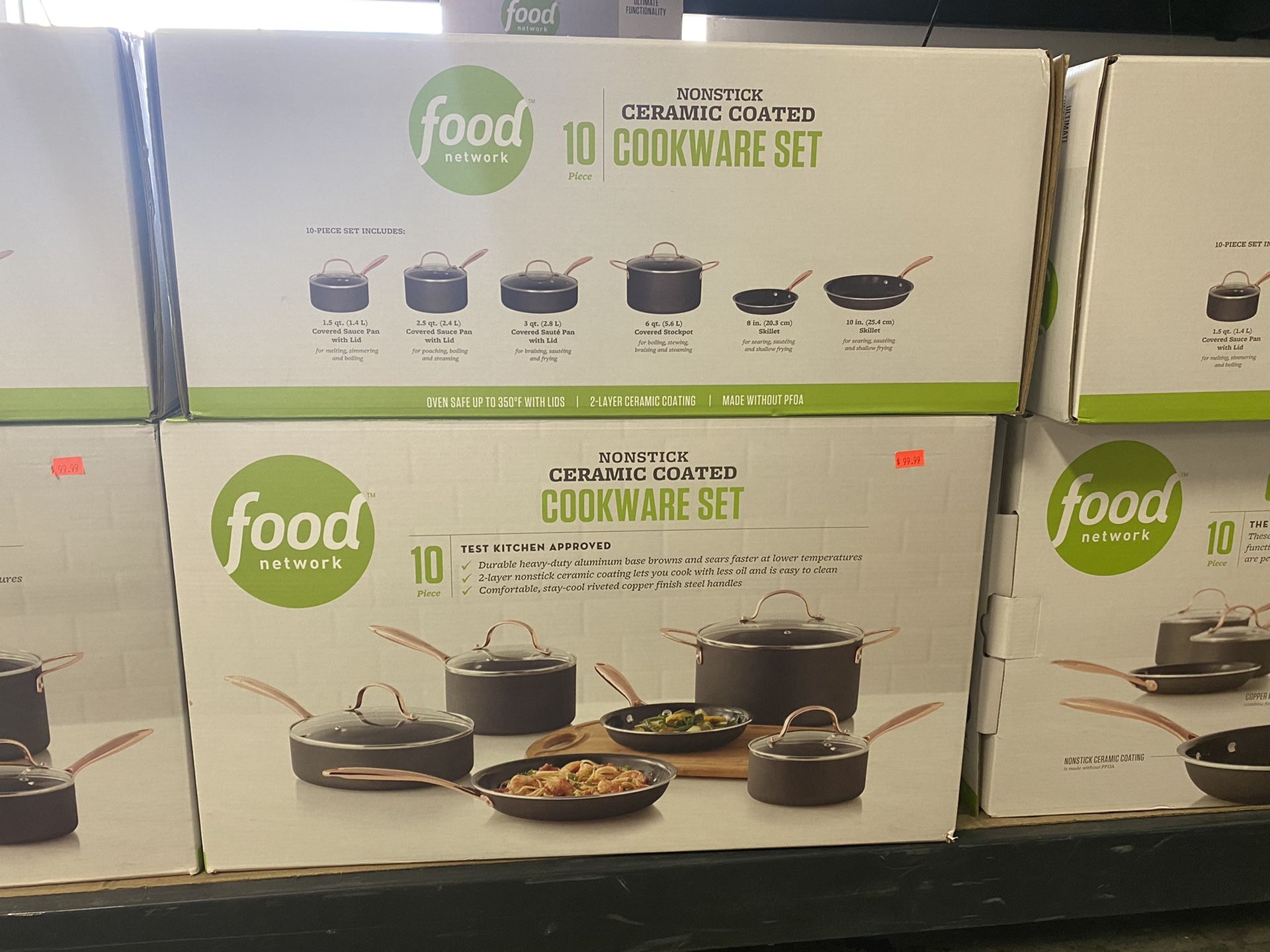 Food Network Nonstick Ceramic Coated 10 PCS Cookware Set New!!! $99.99!