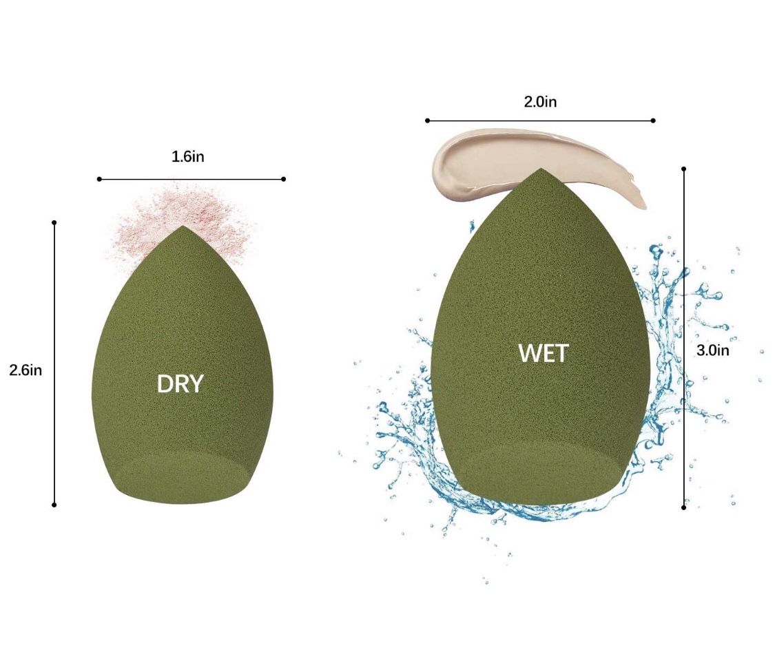 Makeup Sponge with Dry Holder Beauty Sponge Blender Flawless Foundation for Liquid Cream and Powder (4+1Pcs)