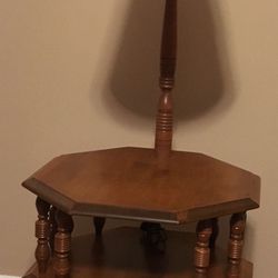 Antique Reading lamp wood table, taking best offers. Thumbnail