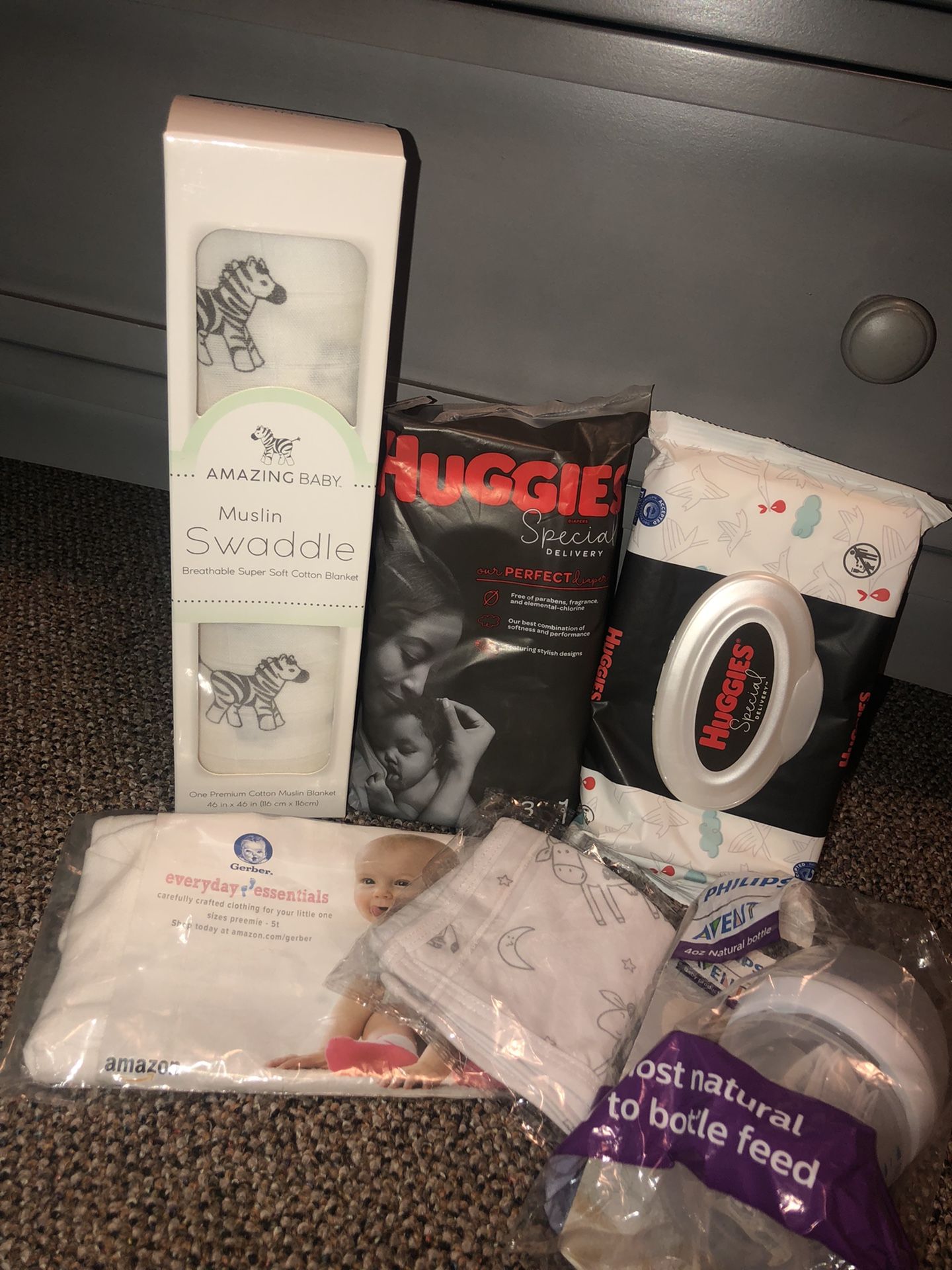 Baby Bundle Lot Diapers Onesie Swaddle