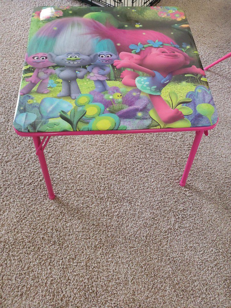 Trolls Chair And Table For Girls