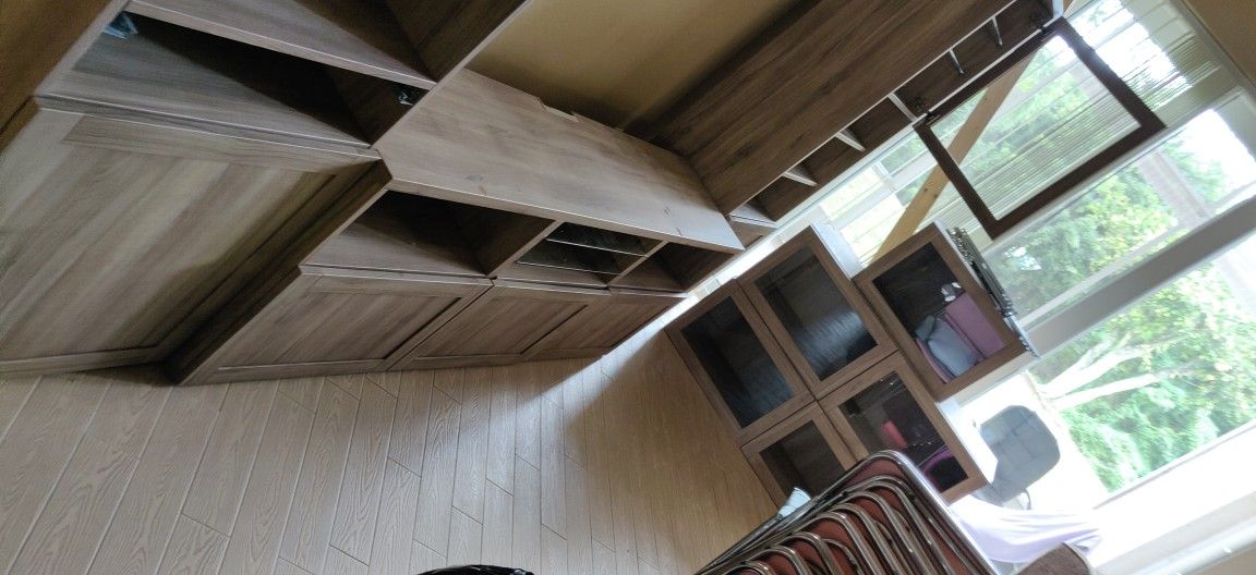 FREE 6 Pcs Detachable Entertain Ctr, Already Took Down Apart, Ready To Go. Pick Up Only. Can Be Sold Separately. FREE. Needs Gonna By Mon 10/18. No TV