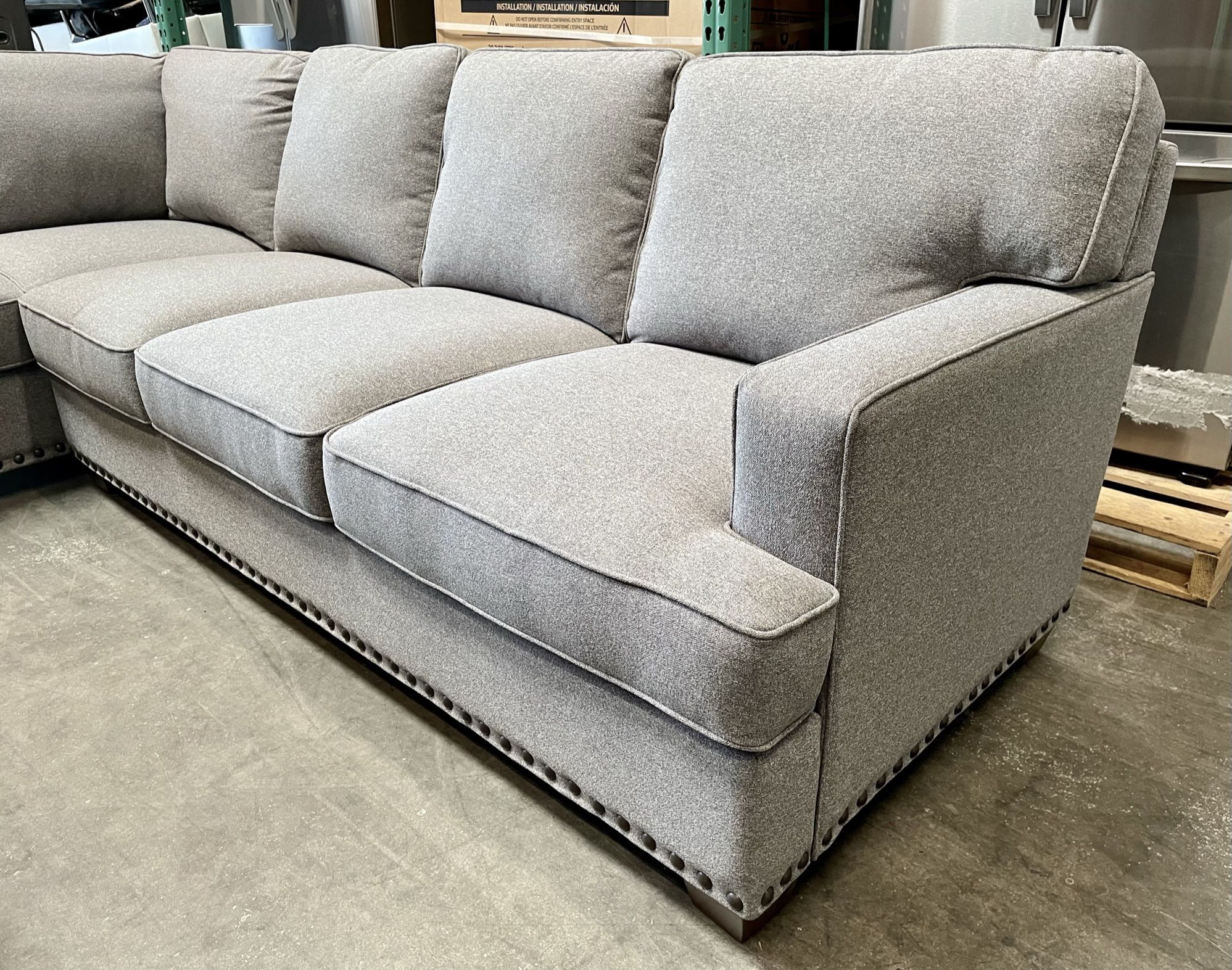 Thomasville Emilee Fabric Sectional With Storage Ottoman Gray For Sale   28e390d0c2394d4d9dd51d6ca7c8f6cd 