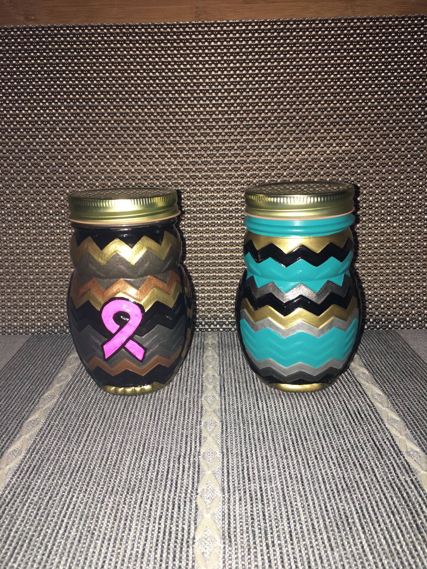 Hand Painted Glass Owl Jars/containers