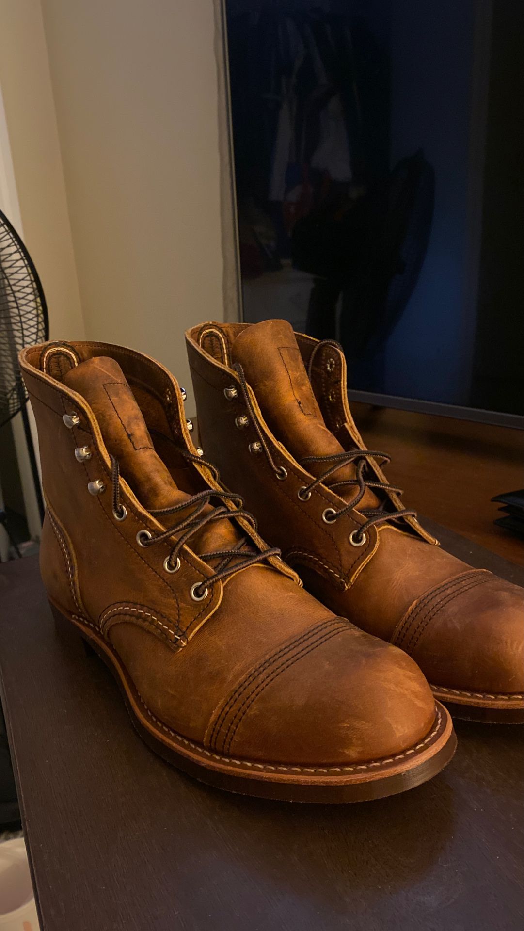 Red Wing Boots (Never worn) w/ red wing brand leather cream