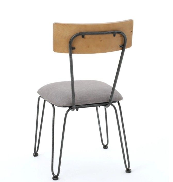 Set of 2 Metal Frame Cushioned Chair for Dining Area