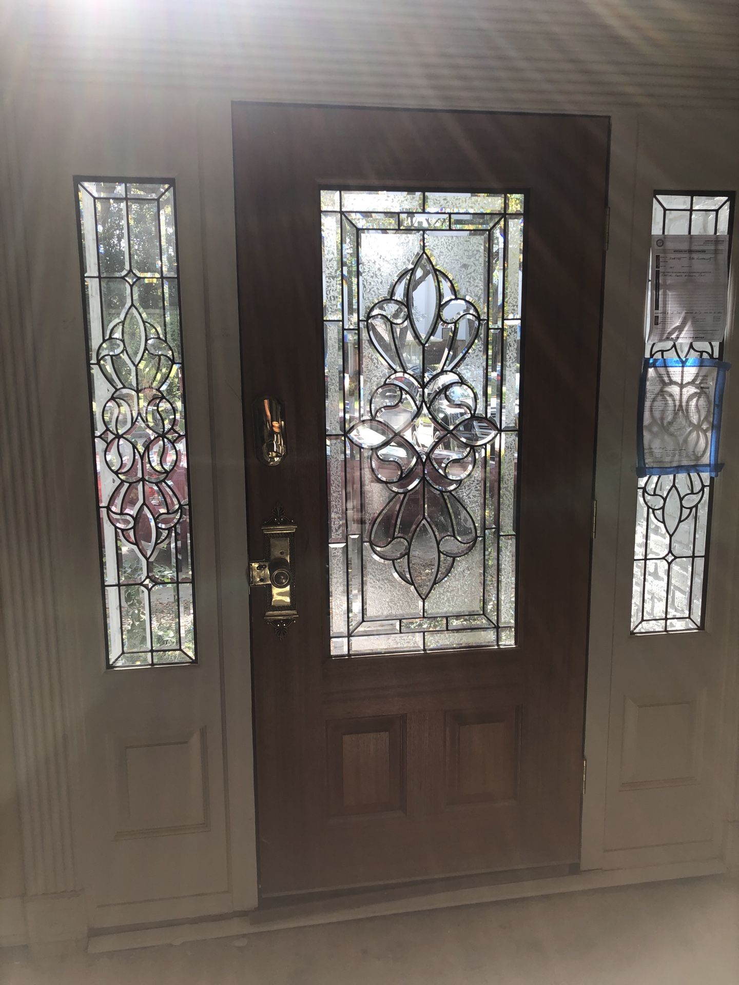 Solid Wood Front Door with Sidelights 72”w x 83”h - only $750