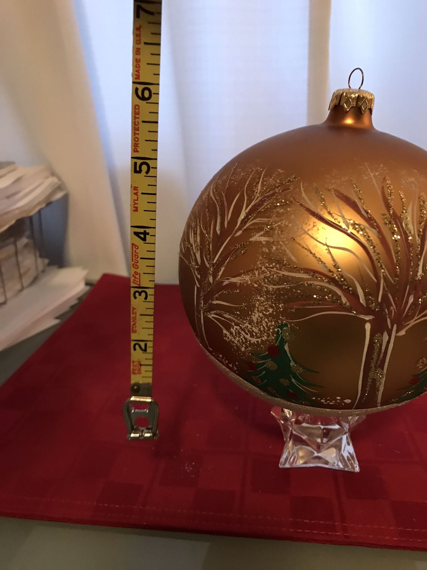 Giant Decorative Hand Made Christmas Ornament Trees and Snow