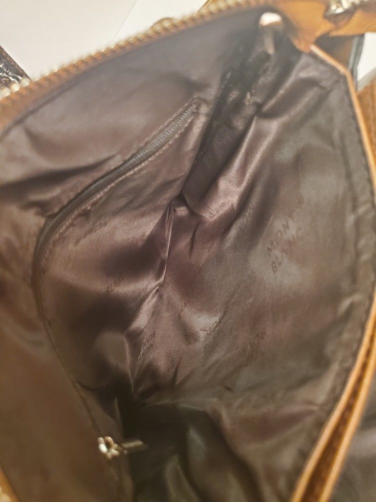 Montblanc Leather Crossbody Envelope Messenger Cognac Bag