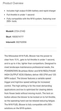 M18 FUEL 18-Volt Lithium-Ion Brushless Cordless Handheld Blower Kit Thumbnail