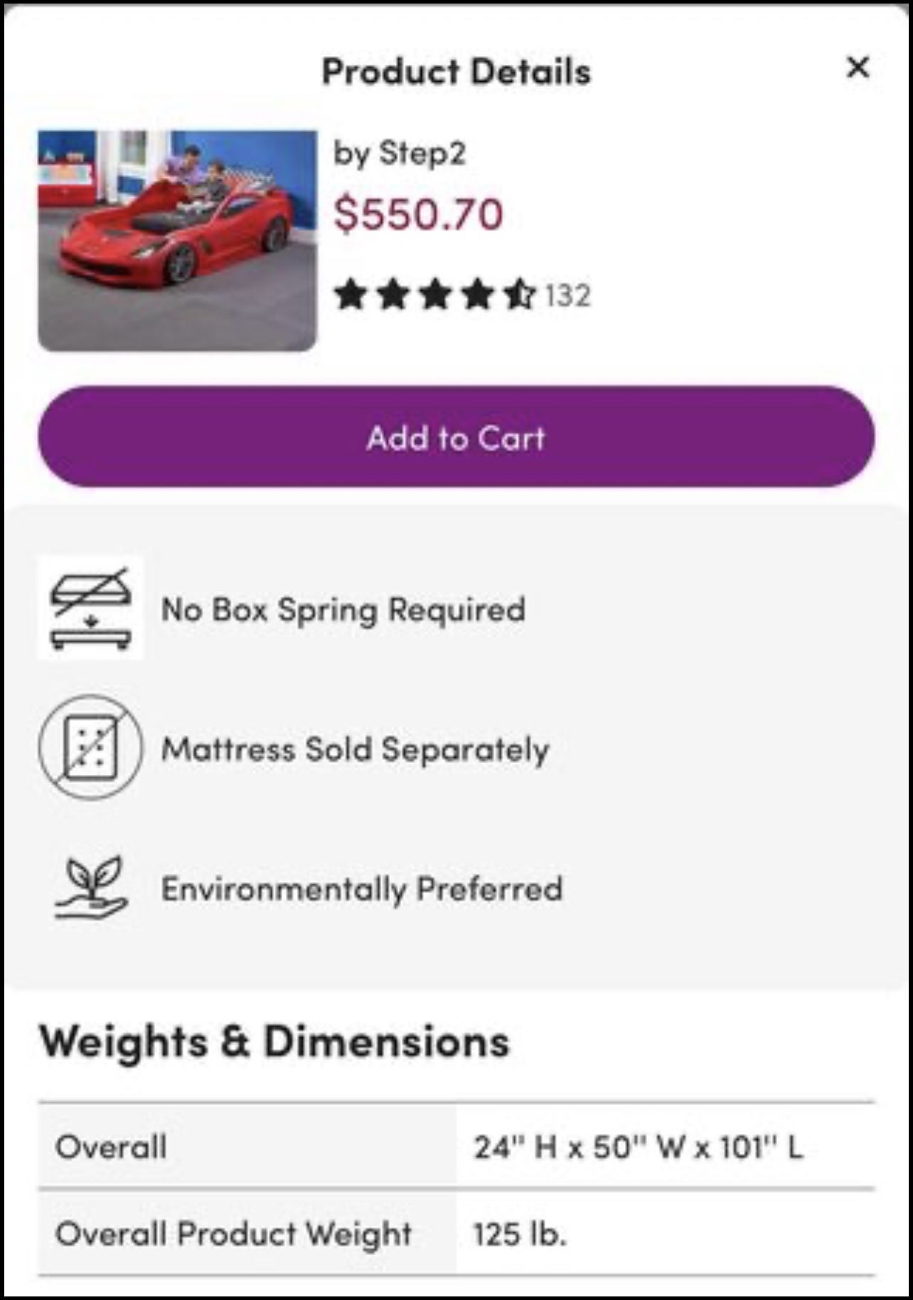 Step 2 Corvette bed