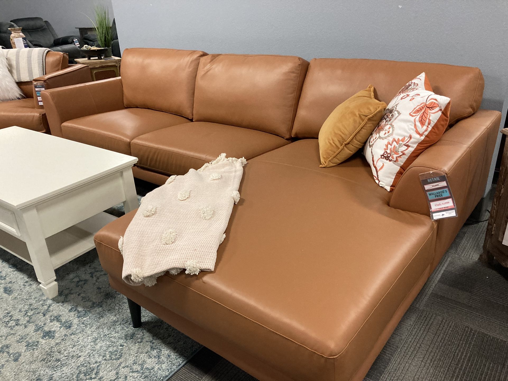 NEW Gorgeous Leather L-Shaped Sectionals! 3 different colors $54 down with Zero interest financing😳