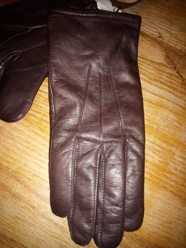 NWT Men's Leather Thermal Fleece Gloves