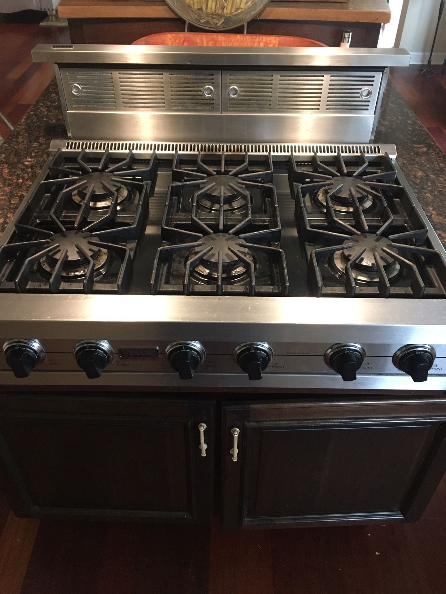 Viking 6Burner Gas Cooktop Stovetop Range w/Retractable Vent for Sale