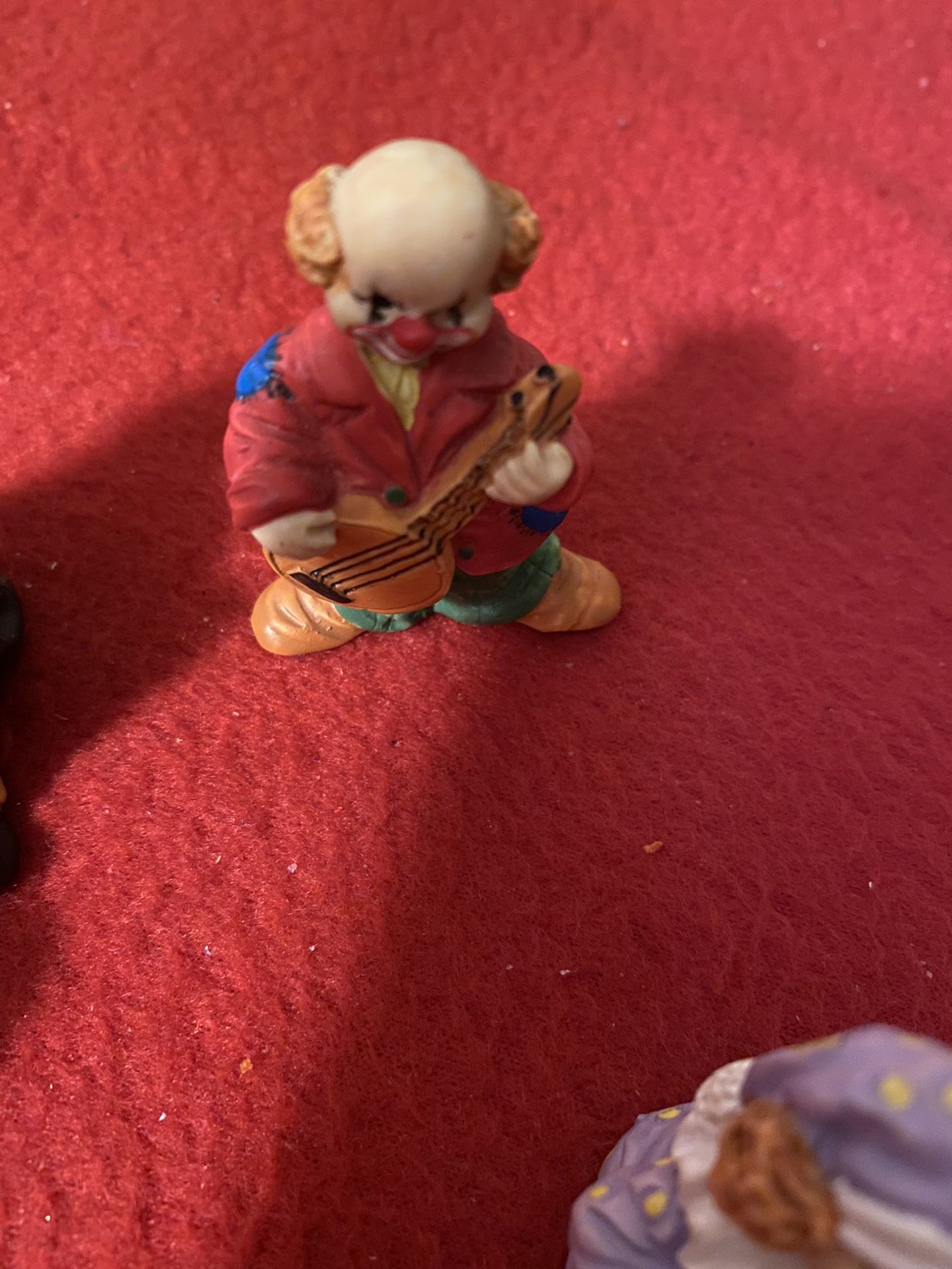 Set Of 4 Miniature Musician Clown Figurines
