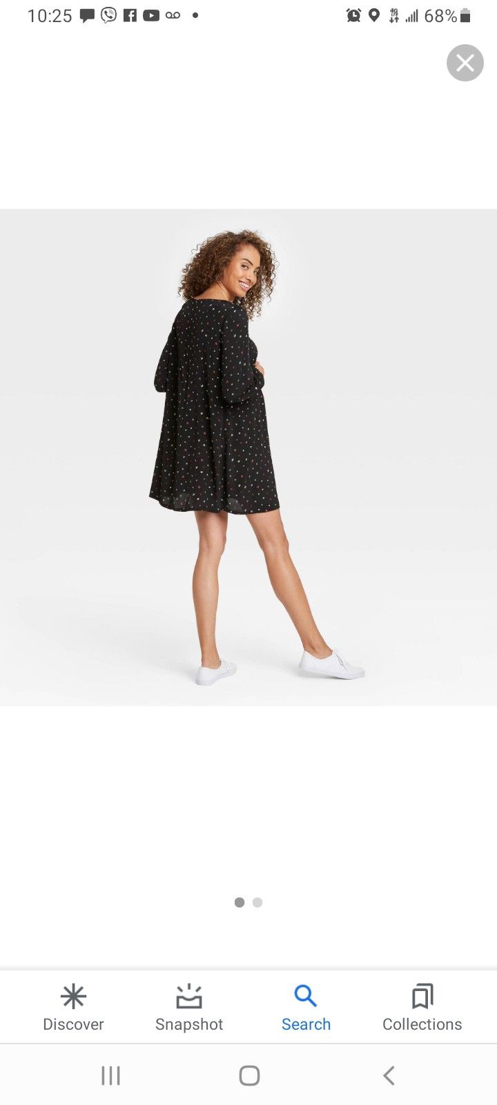 The Nines by Hatch Floral Print Balloon Long Sleeve Crepe Maternity Dress Black L