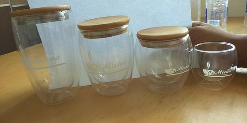 LOT Double wall cups w/ bamboo lid Thumbnail
