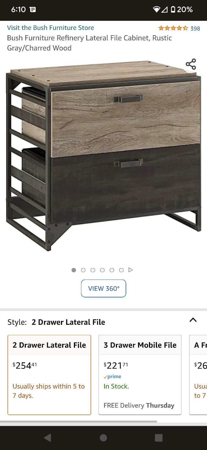 Bush Furniture Refinery Lateral File Cabinet