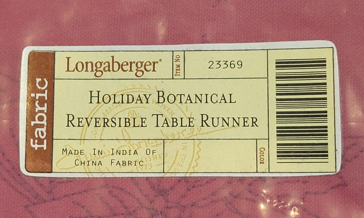 Longaberger Reversible Holiday Table Runner