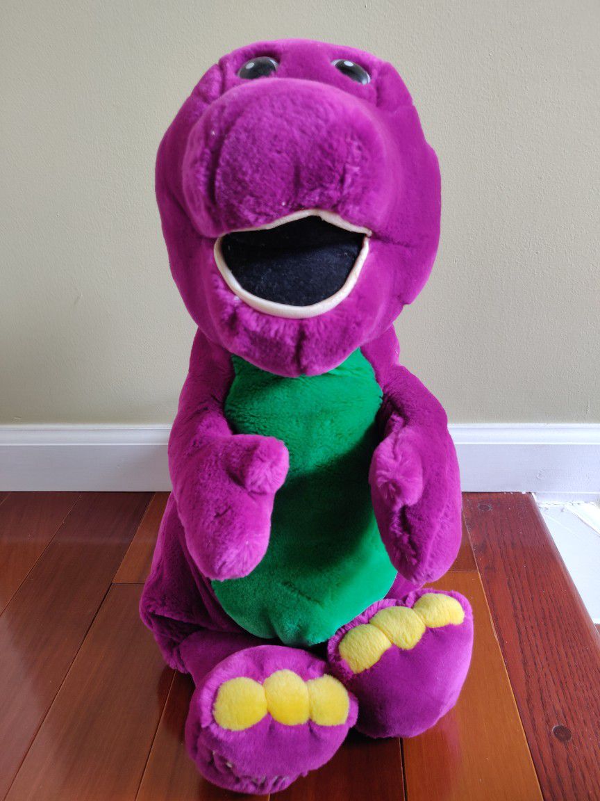 20" Barney Plush Toy 90s y2k PBS Show Purple Dinosaur Doll Kids Childrens Rare Vintage