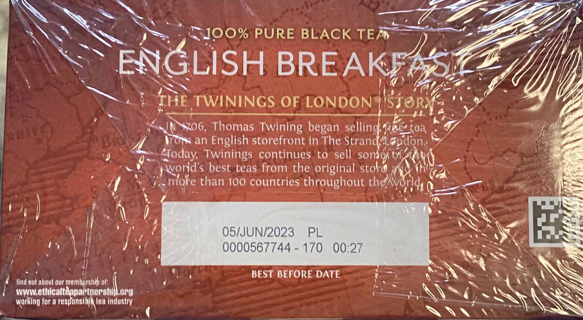 Twinings of London English Breakfast Tea, 50 Count