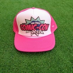 San Diego Comic-Con Retro Pink Snapback Adult 2017 Trucker Mesh Hat Cap NWT Thumbnail