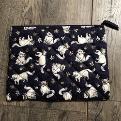 Navy Blue Quilted Travel Garment Bag, Cats Thumbnail