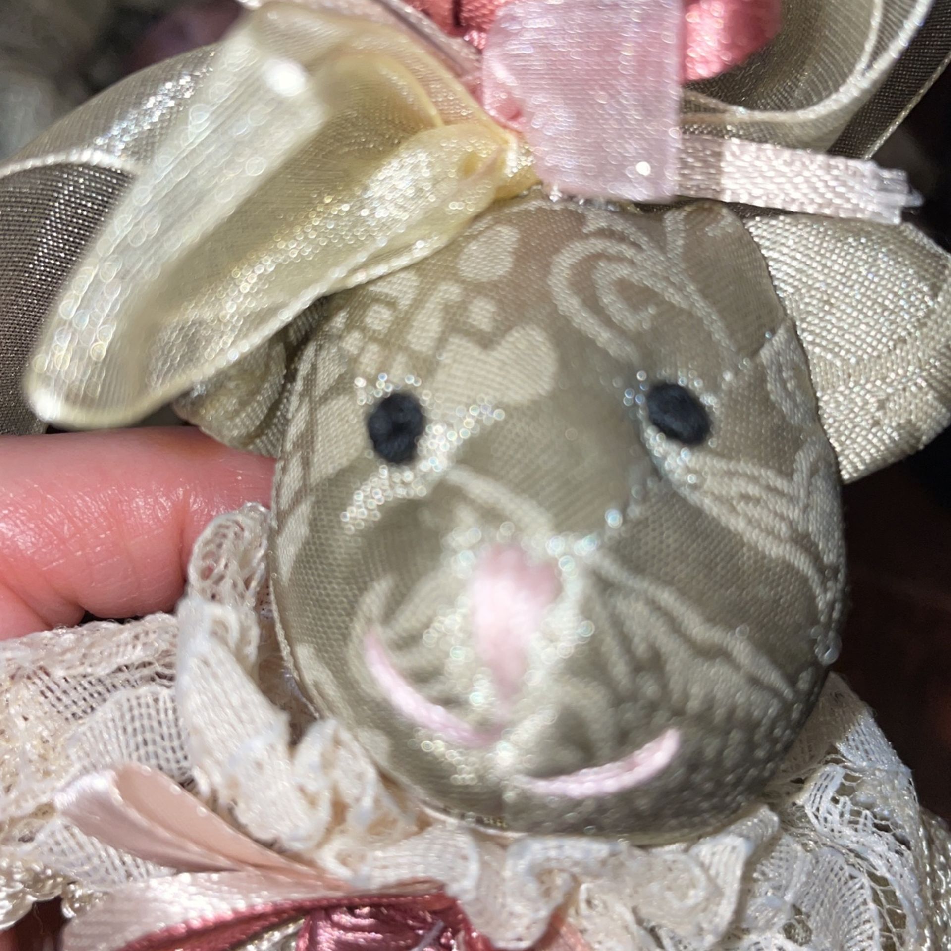 TAFFETA 6” XMAS MINITURE BEAR ORNIMENTS