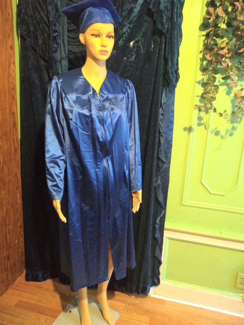 Unisex Graduation Gown In Blue.