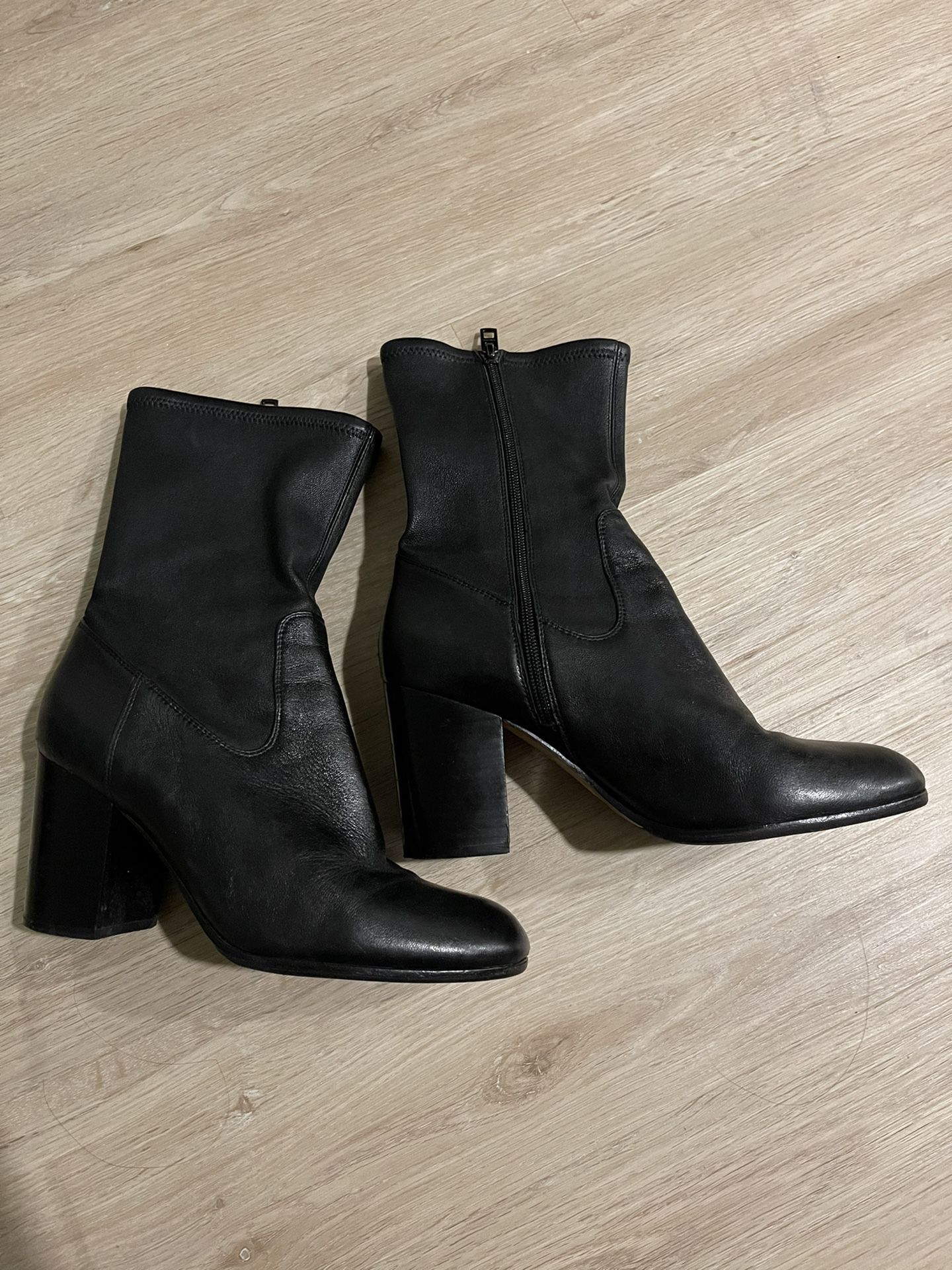 Coach Black Leather Ankle Boots