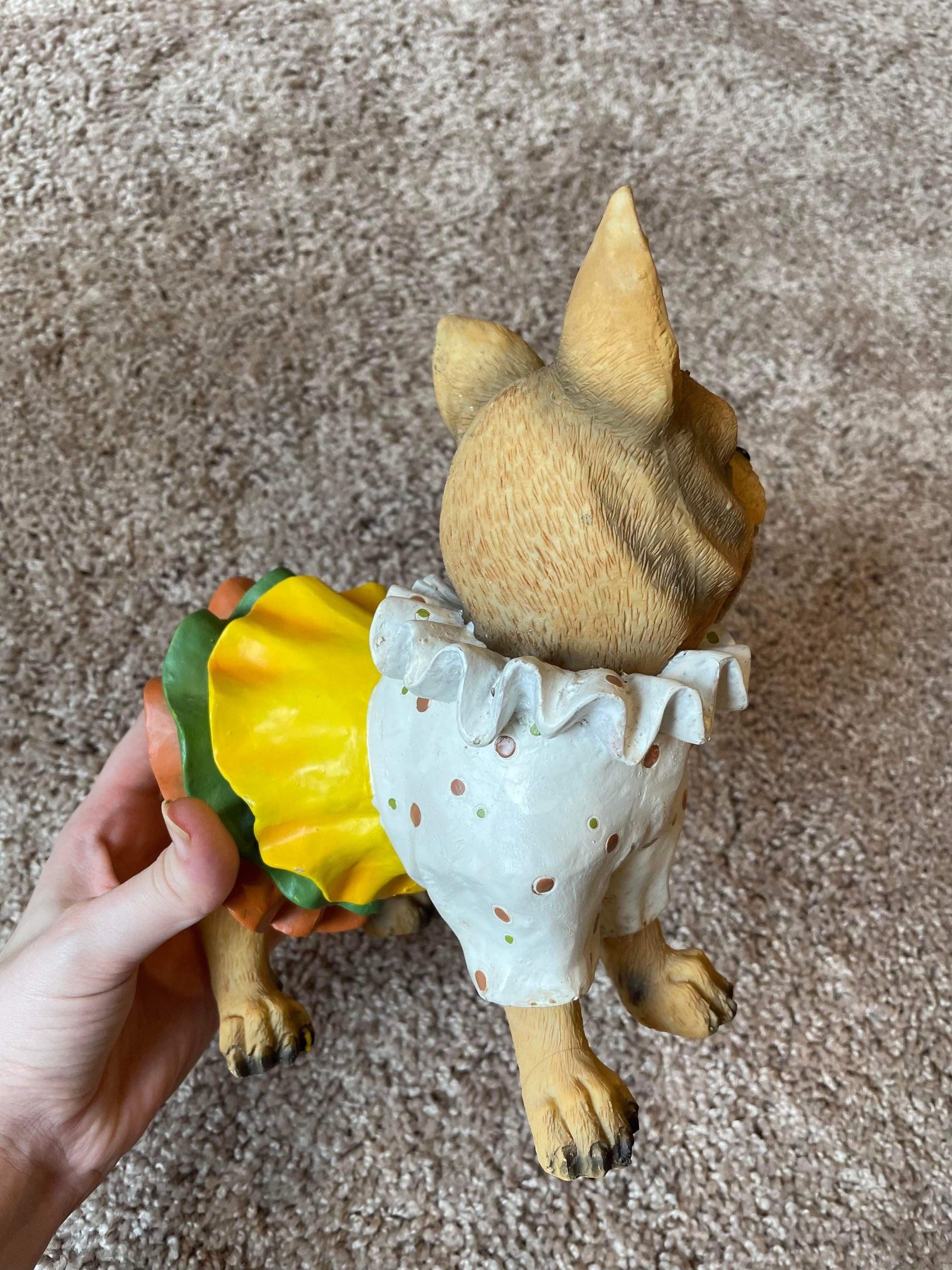 Halloween pumpkin and trick or treating dog decorations