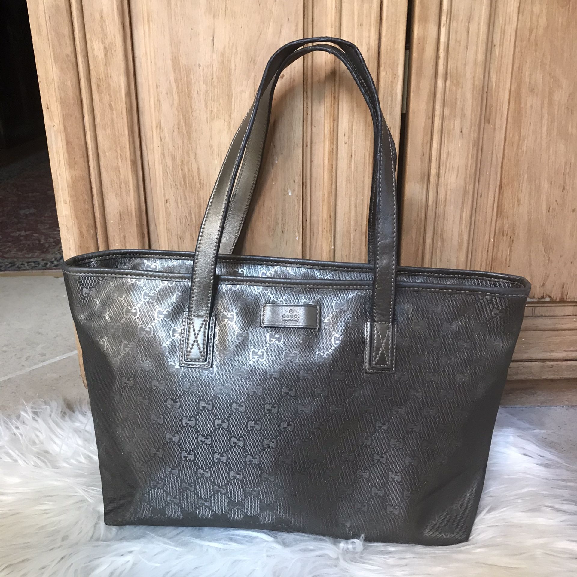 100% GUCCI GG MONOGRAN COATED CANVAS