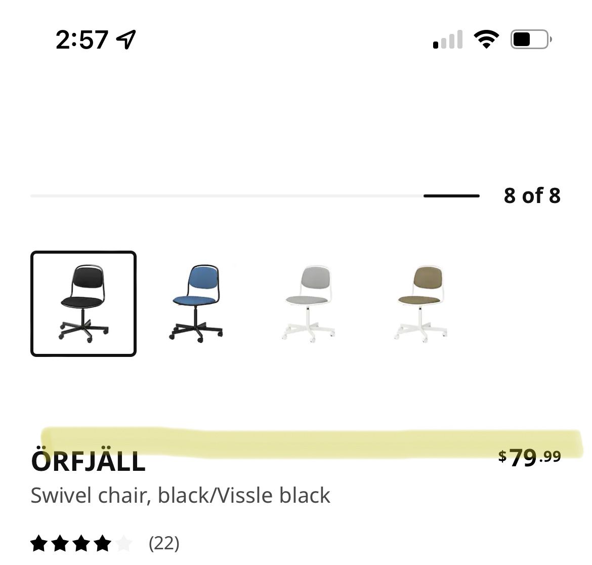 IKEA Micke Desk & Orfjall Swivel Chair 