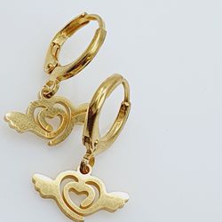 "Simple Heart wing Stainless Steel Earrings for Women, 55EGL1210
 
  Thumbnail