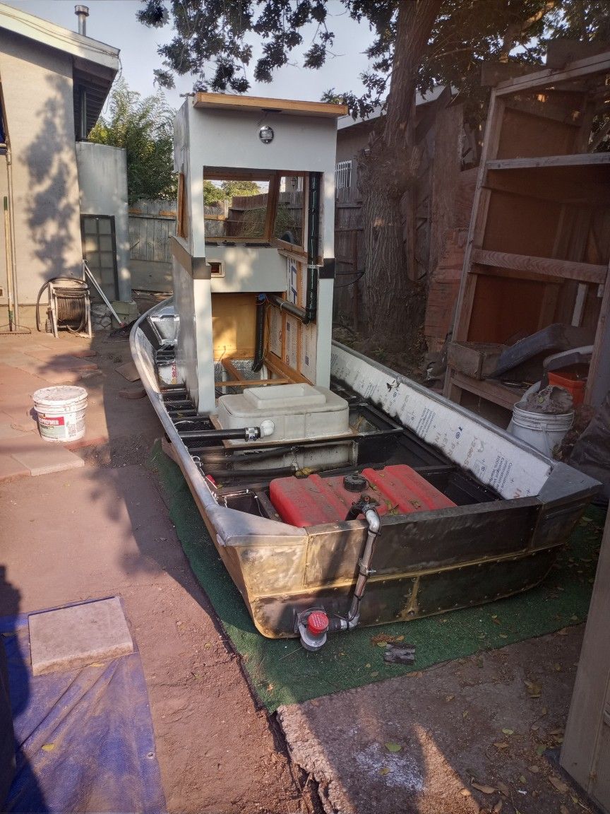 14 Foot Aluminum Boat.(unfinished )will Also Sell As Parts Needed.
