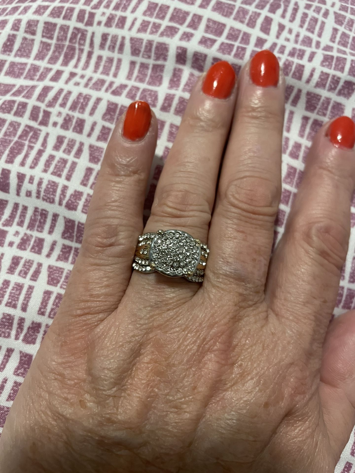 Beautiful Wedding/Engagement Ring Various Sizes 14K Gold Plated With Zircon Stones