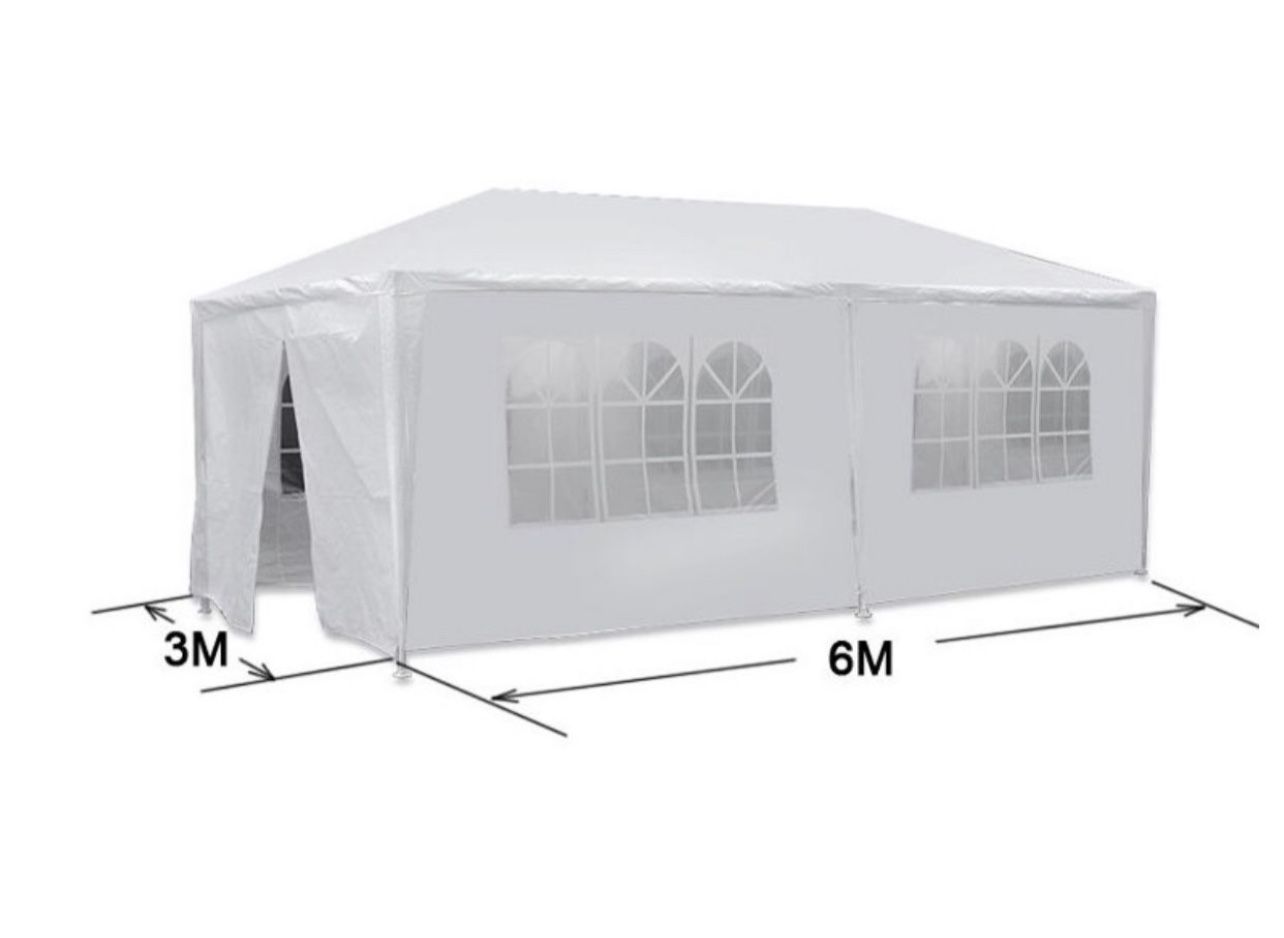 10'x20' Outdoor Canopy Party Wedding Tent White Gazebo Pavilion with 6 SideWalls