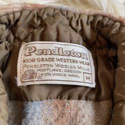Vintage 70s Pendleton High Grade Western Wear Wool Pearl Snap Flannel Boys M Thumbnail